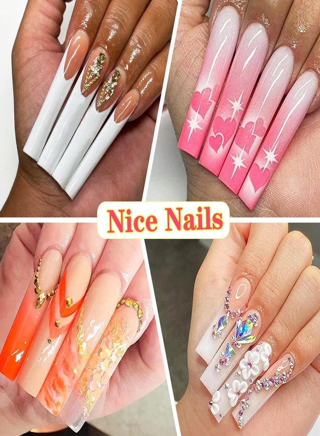 Namgznso 600PCS Square Nail Tips Full Cover, 3XL Clear Nail Tips for Acrylic Nails Professional, XXXL Full Cover Nails Tips No C Curve, Extra Long Tapered Square Fake Nails for Salons Home DIY 12 Sizes - Image 3