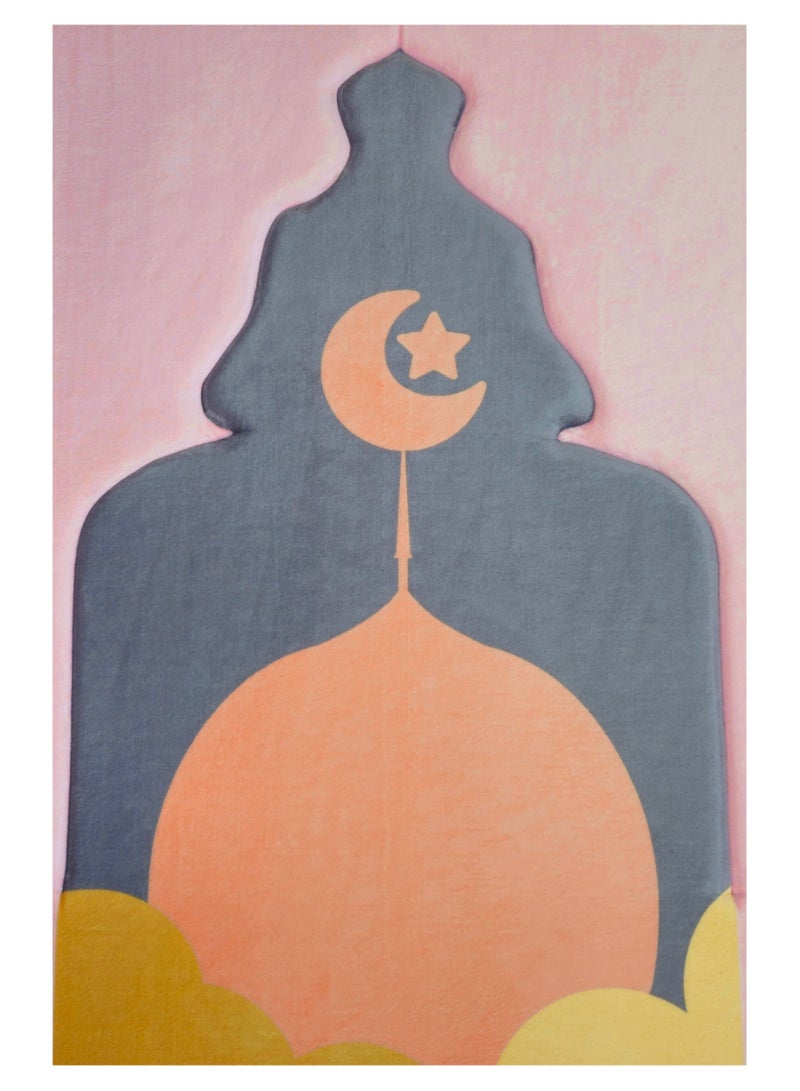 فابينني سجادة صلاة من إسفنج الذاكرة مقاس 70×110 سم، سجادة صلاة إسلامية مبطنة سميكة مع دعم للركبة، هدية لكبار السن، سجادة صلاة جاناماز خفيفة الوزن ومبطنة ومضادة للانزلاق بتصميم ثلاثي الأبعاد، وردي/رمادي None - Image 5