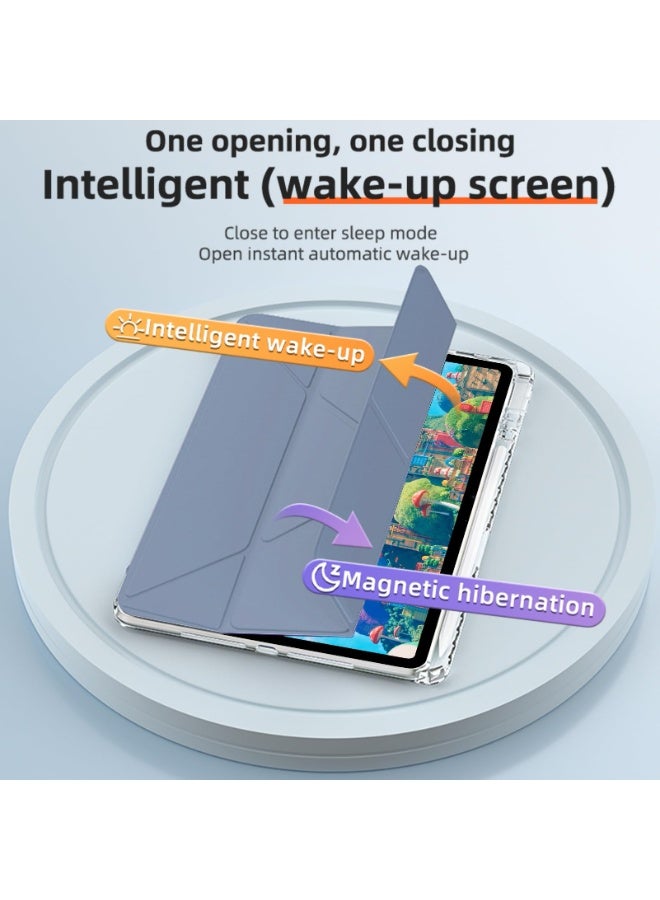 eGreen99 for Samsung Galaxy Tab A9 Plus / A11 Plus 11 Inch Case Cover, Deformable 3+Y-Shaped Design, Multi Angle, Tpu Soft Leather Tablet Cover, Automatic Wake-Up/Sleep,Smoky Lavender - Image 2