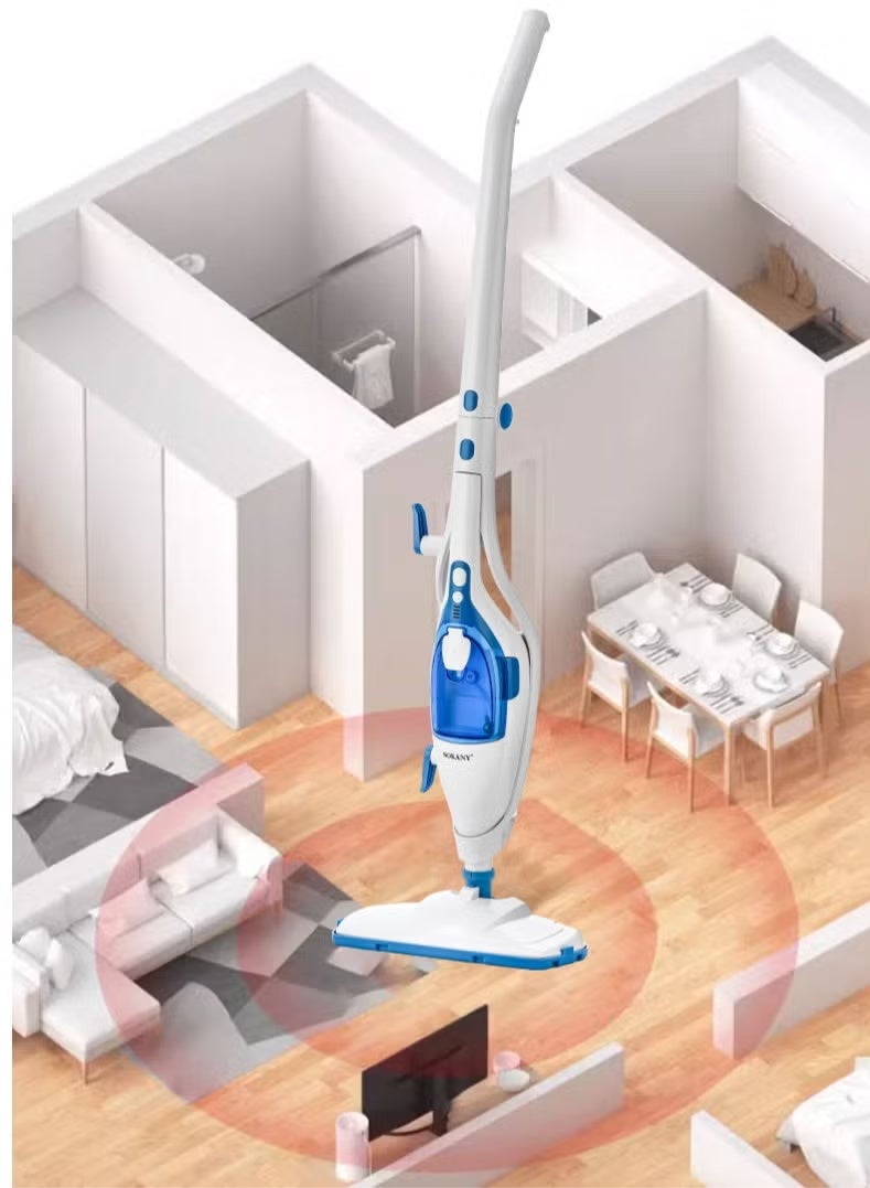 sokany 10-in-1 Steam Mop for Floor Cleaner,with Foldable Wand and 180° Swivel Steering, Removable Water Tank, Chemical-Free Cleaning, Safe for All Sealed Floors, Anti Slip Suction 2000 W SK-13062, White/Blue - Image 3