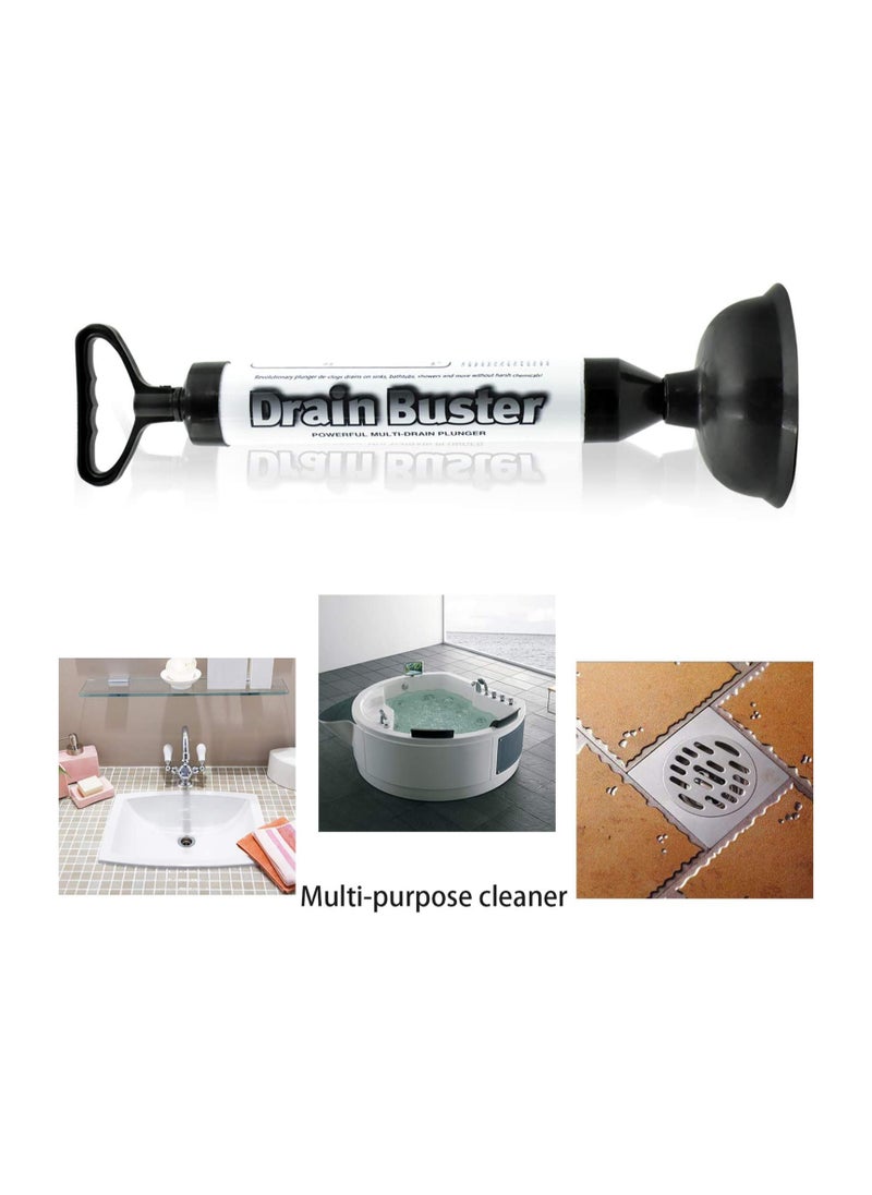 Generic - Powerful Drain Buster Plunger with Dual Suction Cups, Versatile Air Tool for Toilets, Bathtubs, Showers, and Sinks - Image 1