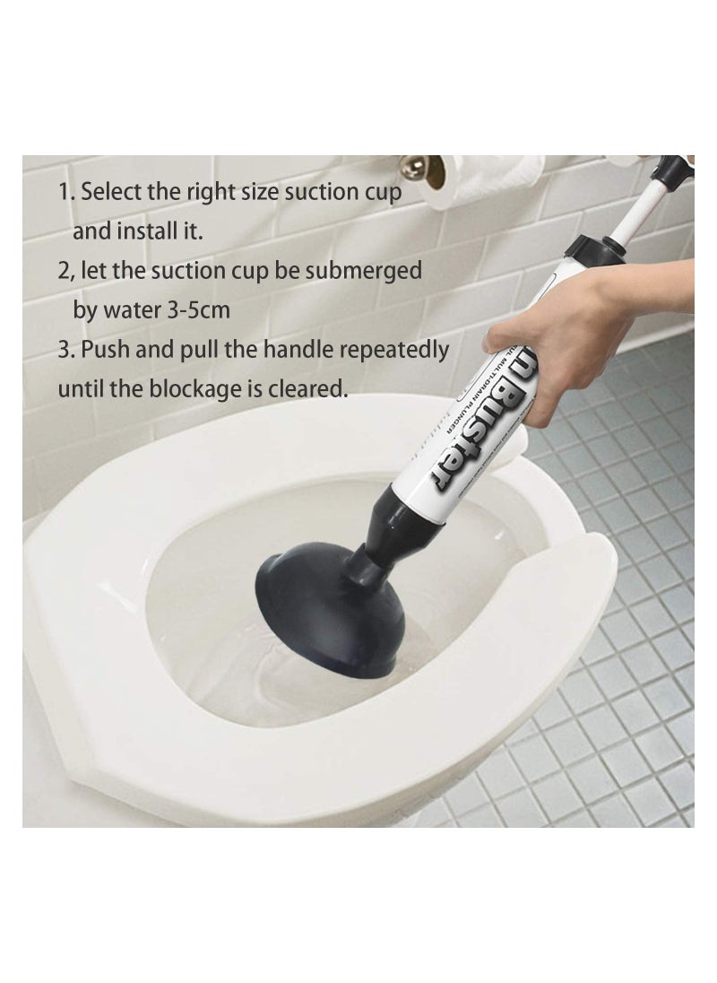 Generic - Powerful Drain Buster Plunger with Dual Suction Cups, Versatile Air Tool for Toilets, Bathtubs, Showers, and Sinks - Image 1