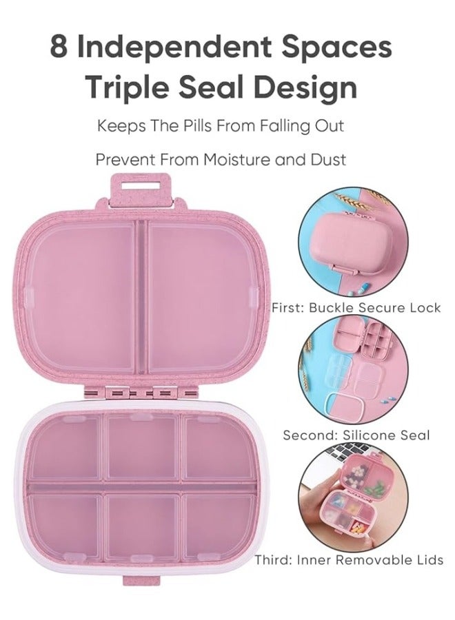 Daily Pill Organizer, 8 Compartments Portable Pill Case, Pill Box to Hold Vitamins, Cod Liver Oil - Image 4