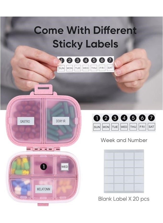 Daily Pill Organizer, 8 Compartments Portable Pill Case, Pill Box to Hold Vitamins, Cod Liver Oil - Image 3