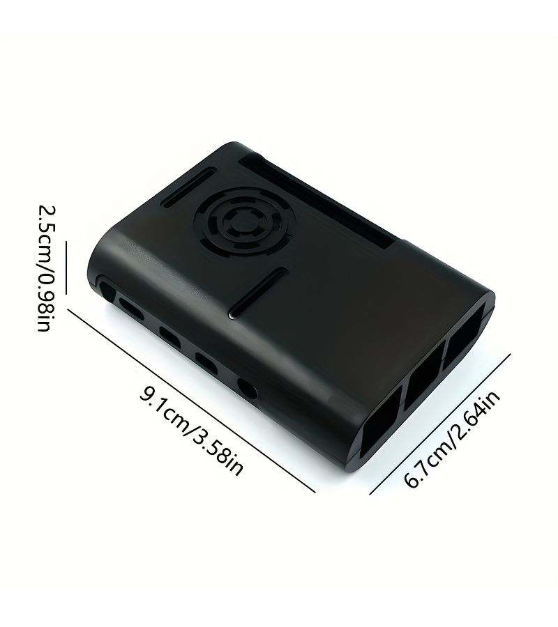 علبة أكريليك سوداء شفافة مقاومة للخدش مع تبريد هوائي مخصصة لـ Raspberry Pi 4B - Image 2