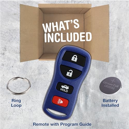 KeylessOption Key Fob Replacement for 2002 2003 2004 2005 2006 2007 2008 2009 2010 2011 2012 2013 2014 2015 2016 2017 Nissan Altima Maxima Infiniti Remote, 4-Button KBRASTU15, Self Programming - Image 2