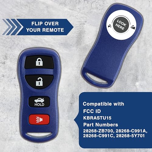 KeylessOption Key Fob Replacement for 2002 2003 2004 2005 2006 2007 2008 2009 2010 2011 2012 2013 2014 2015 2016 2017 Nissan Altima Maxima Infiniti Remote, 4-Button KBRASTU15, Self Programming - Image 4