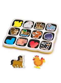 Quercetti Quercetti - Smart Puzzle Farm - Two-Sided Magnetic Puzzle with 13 Farm Animal Shapes  - Image 2