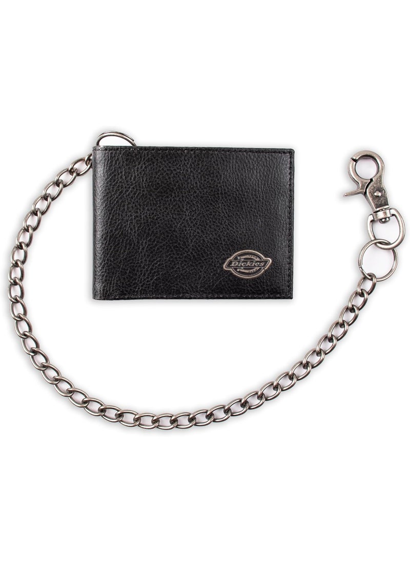 Dickies Dickies Mens Bifold WalletHigh Security with ID Window and Credit Card Pockets Classic Black One Size  - Image 1