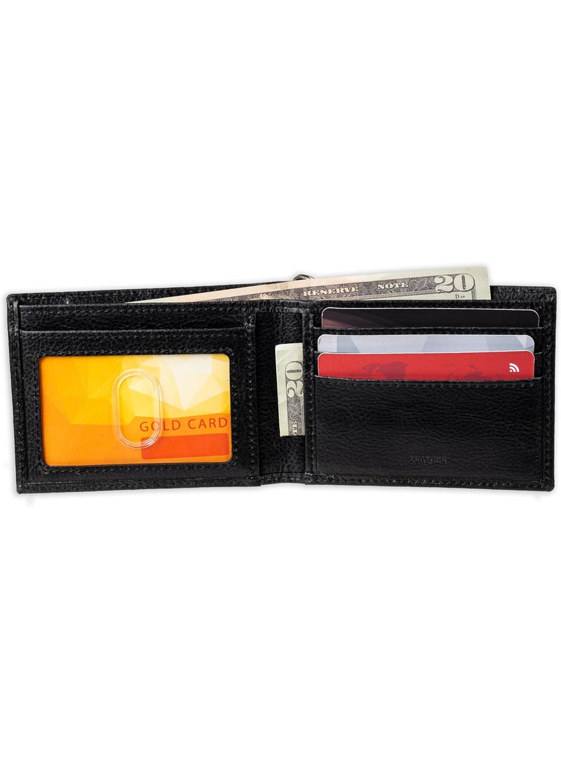 Dickies Dickies Mens Bifold WalletHigh Security with ID Window and Credit Card Pockets Classic Black One Size  - Image 5