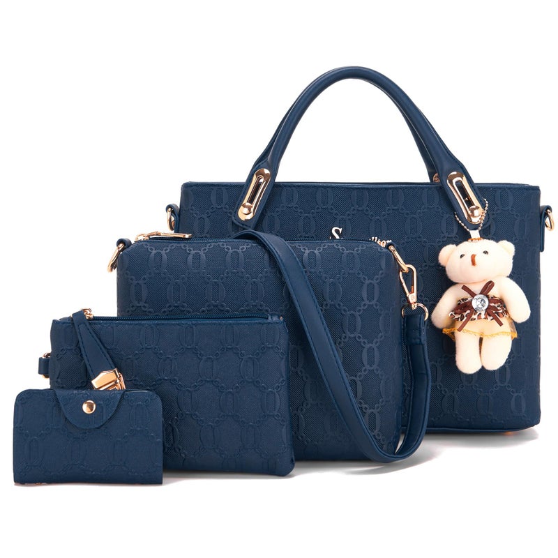 Soperwillton Purse for Women Fashion Medium Shoulder Bag Crossbody Bag Top Handle Tote Handbag Set 4PCS - Image 1