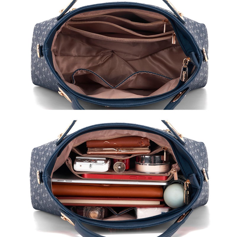 Soperwillton Purse for Women Fashion Medium Shoulder Bag Crossbody Bag Top Handle Tote Handbag Set 4PCS - Image 5