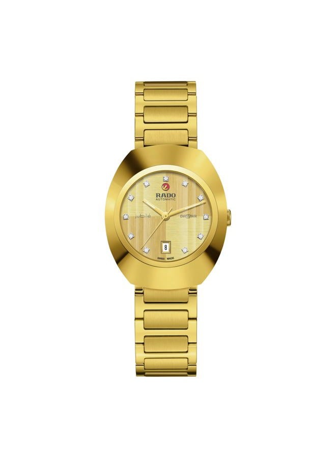 Diastar Original-Womens-Swiss Automatic Watch-Stainless Steel-Sapphire Crystal -30mm, Gold