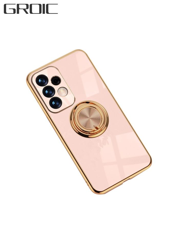 GROIC Samsung Galaxy A53 Case 6.5 Inch with Ring Holder Kickstand Magnetic Shockproof Soft TPU Electroplated Protective Phone Case for A53 5G -Pink - Image 1