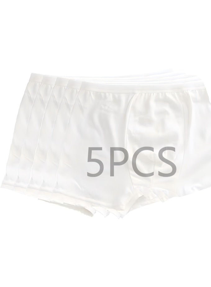 5pcs Mens Disposable Cotton Underwear Travel Boxers Briefs Portable Shorts White  For weight  70kg-80kg - Image 1