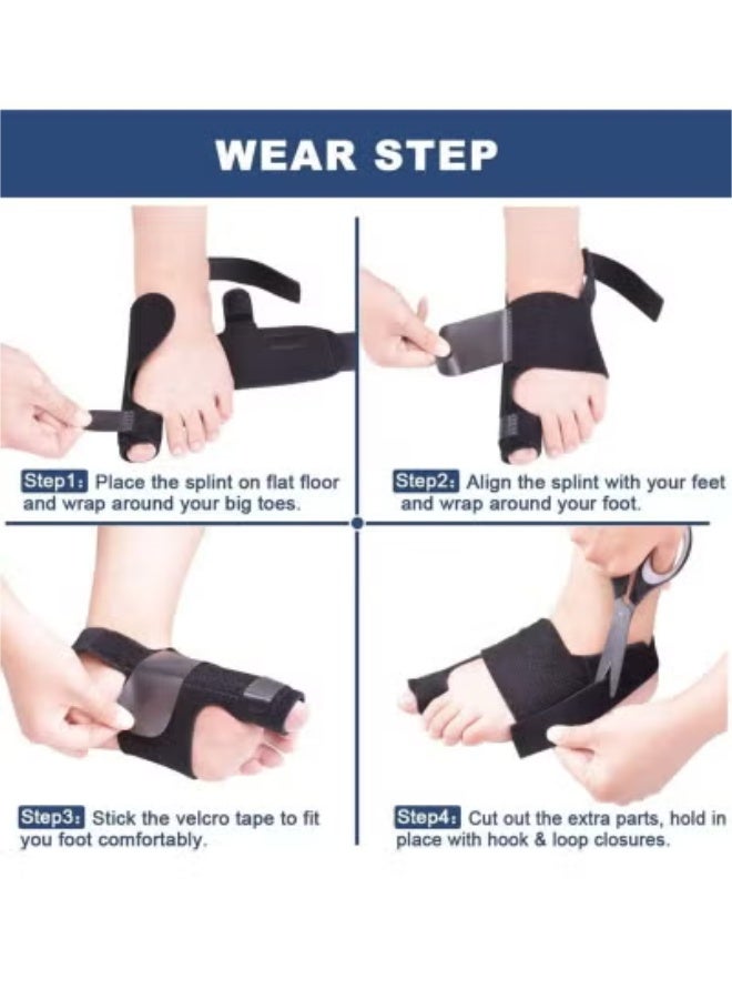 سيستار جبيرة تصحيح إبهام القدم الأروح بدون جراحة - جهاز تقويمي لتصحيح أورام إبهام القدم وأصابع القدم المطرقية، يخفف الألم بفعالية، مناسب للرجال والنساء. (زوج واحد) - Image 4