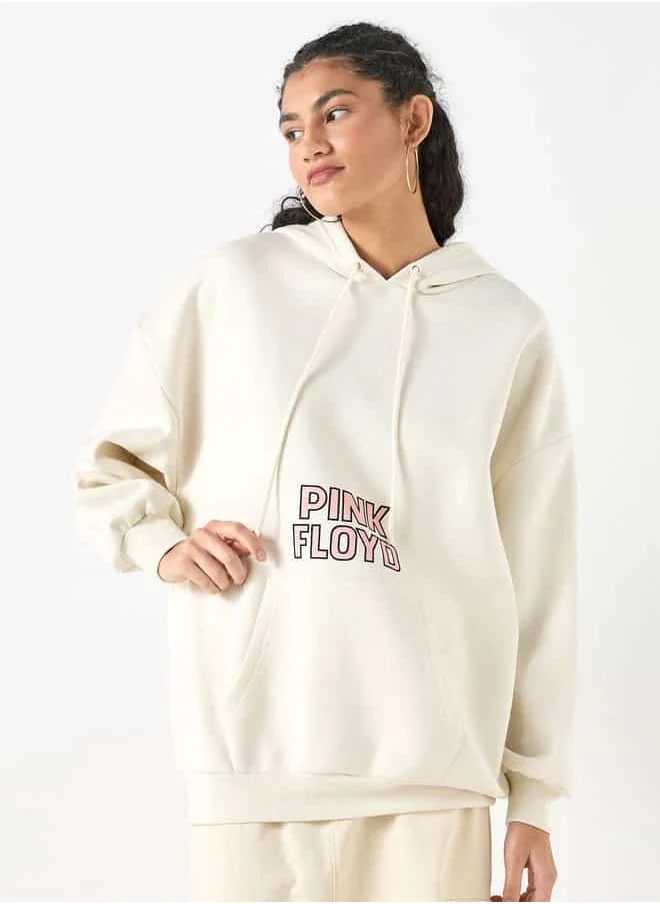 SP Characters Pink Floyd Print Hoodie with Kangaroo Pocket