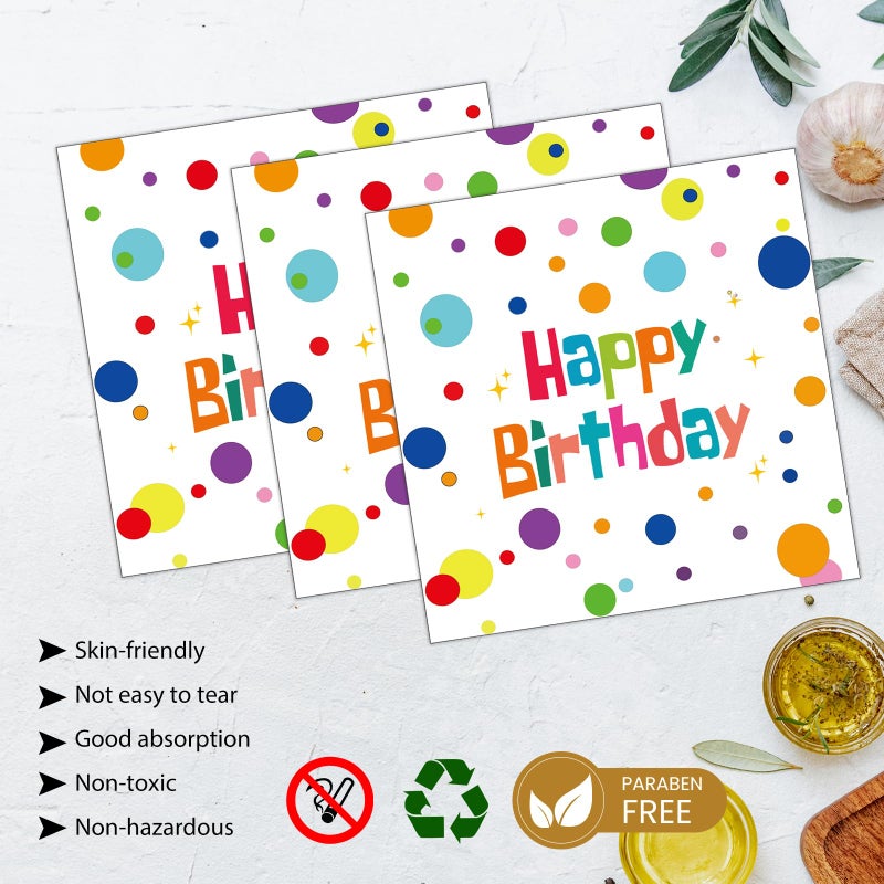 HFBOBP 72Pcs Happy Birthday Paper Plates And Napkins Decorations  7Inch Colorful Dots Cake Dessert Plates With Forks Disposable Dinnerware Tableware Set For Birthday'S Party Supplies (Birthday Candle) - Image 5