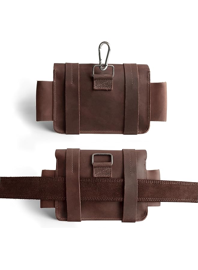 Hide & Drink Empty First Aid Bag Mini Medical Stove Pouch Handmade from Full Grain Leather Bourbon Brown - Image 3