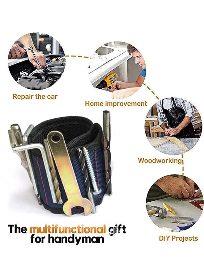 SYOSI Tool Wrist Strap, Magnetic Wristband with 15 Powerful Magnets, Tool Screw Absorption, and Storage Magnetic Wrist Strap, DIY Tools Belt Holding Screws Gadgets, Gifts for Fathers Day Presents  - Image 4