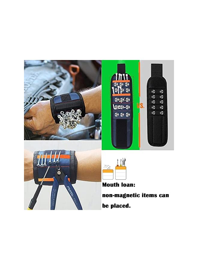 SYOSI Tool Wrist Strap, Magnetic Wristband with 15 Powerful Magnets, Tool Screw Absorption, and Storage Magnetic Wrist Strap, DIY Tools Belt Holding Screws Gadgets, Gifts for Fathers Day Presents  - Image 5