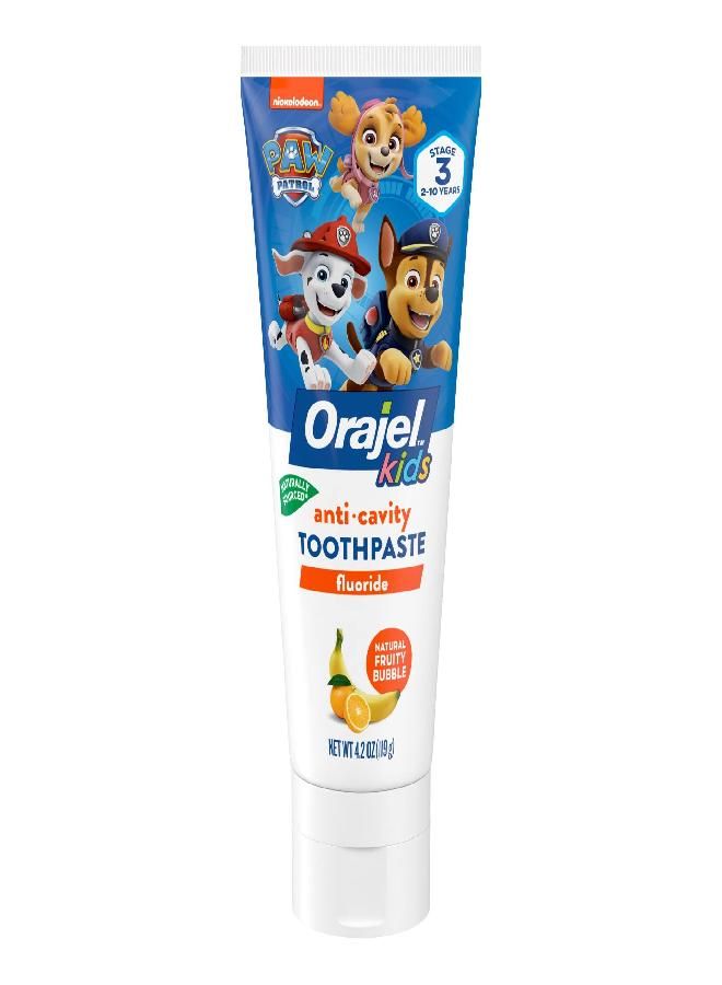 Orajel Orajel Kids Paw Patrol Anti-Cavity Fluoride Toothpaste, Natural Fruity Bubble Flavor, 4.2oz Tube - Image 1