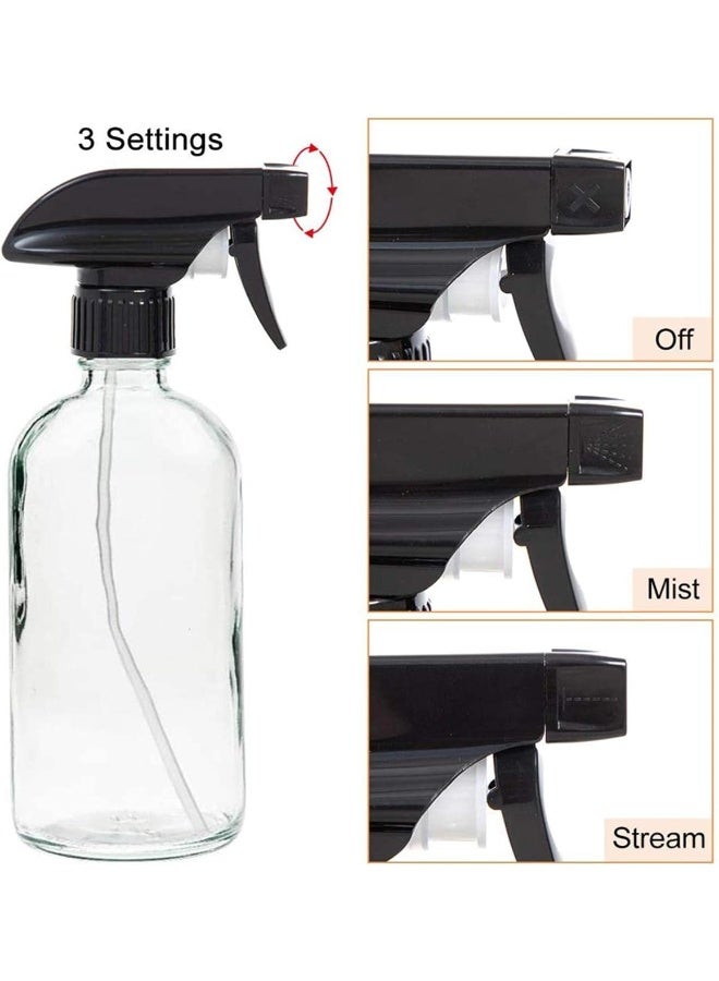 FUFU FUFU 5pcs Clear Glass Spray Bottles Empty Boston Round Bottles Refillable Container Bottles for Essential Oils Cleaning Products Aromatherapy 250ml  - Image 4