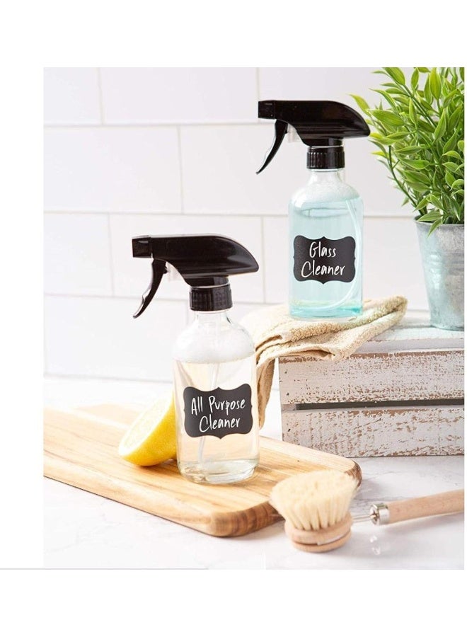FUFU FUFU 5pcs Clear Glass Spray Bottles Empty Boston Round Bottles Refillable Container Bottles for Essential Oils Cleaning Products Aromatherapy 250ml  - Image 5