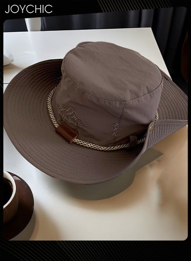 Joychic قبعة صيد واسعة الحواف لحماية الشمس للنساء لفصل الربيع والصيف والخريف، قبعة دلو سريعة الجفاف وقابلة للتنفس، قبعة رعاة البقر - Image 1