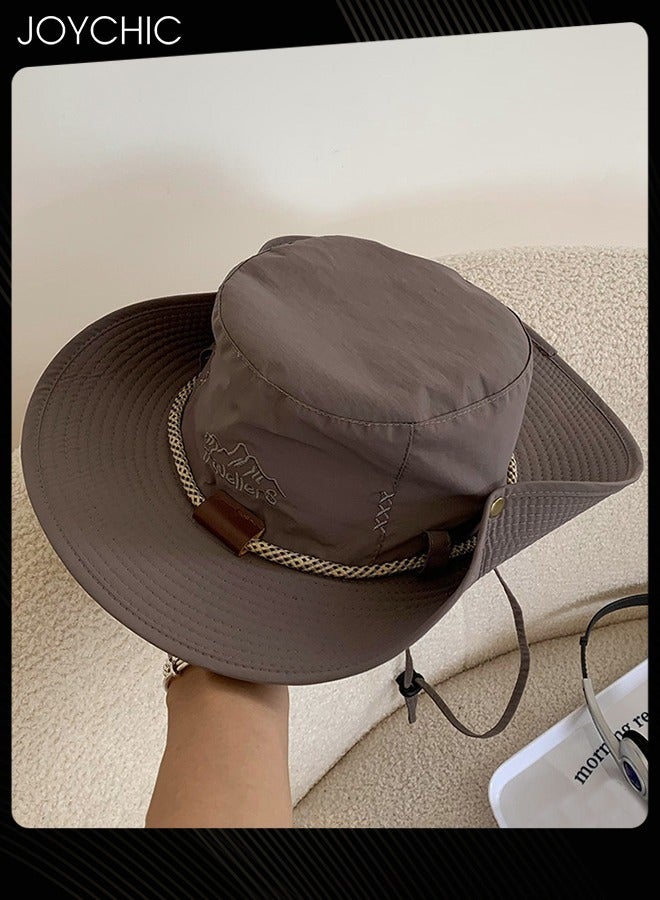 Joychic قبعة صيد واسعة الحواف لحماية الشمس للنساء لفصل الربيع والصيف والخريف، قبعة دلو سريعة الجفاف وقابلة للتنفس، قبعة رعاة البقر - Image 2