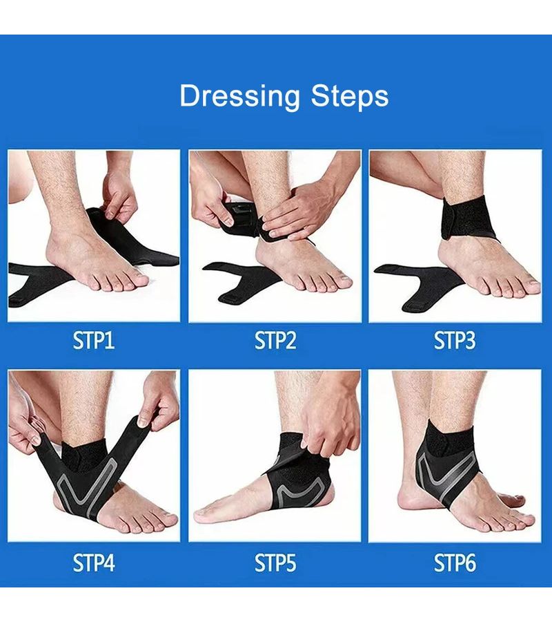 Black Left XL Elastic Ankle Support Brace For Sprain Prevention Fitness - Image 4