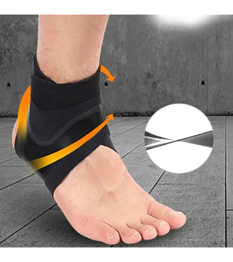 Black Left XL Elastic Ankle Support Brace For Sprain Prevention Fitness - Image 2