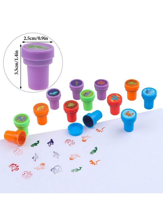 Welecom 30 Pieces Animal Stampers For Kids Dinosaur Ocean Life And Zoo Animal Stampers Self Inking Stamps For Kids Birthday Gift Party Supplies Teacher Stamps - Image 3