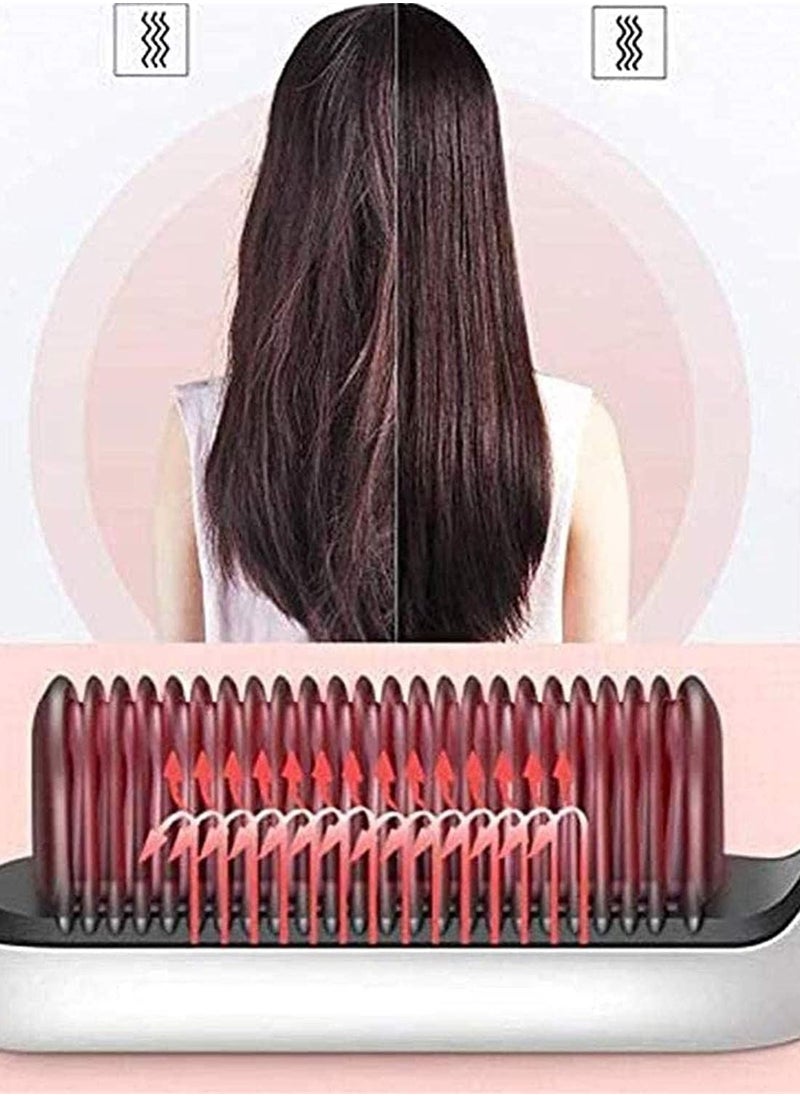 Generic - Hair Straightener Brush 2 in 1 Hair Straightener Professional Electric Hair Straightener Curler Anion Hair Straightening Comb for Professional Salon at Home - Image 1