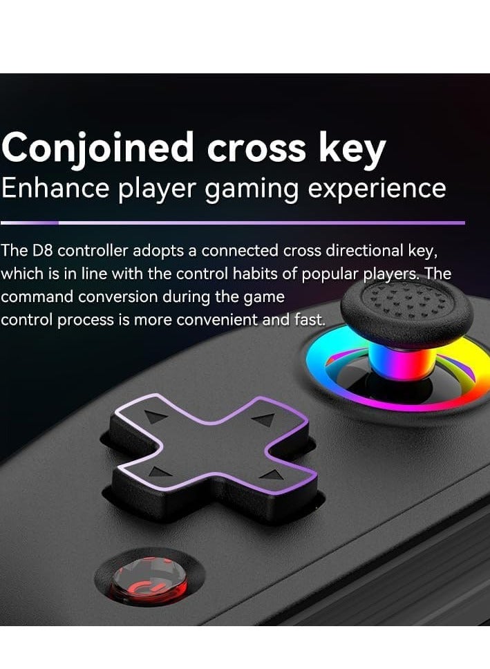 D8 Wireless Game Controller with Turbo and 6-axis Gyro, Bluetooth 5.2, RGB Light, Compatible with Android, iOS, PS3, PS4, Switch, and PC - Image 4