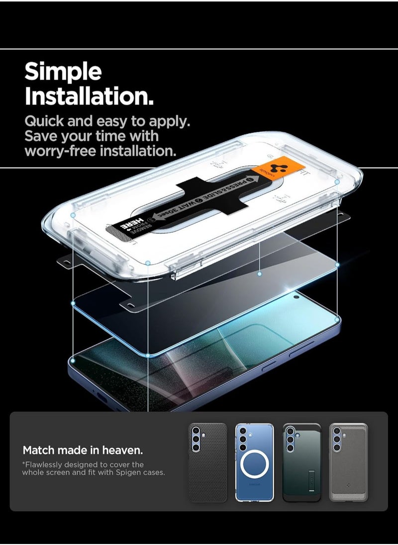 Spigen GLAStR EZ Fit PRIVACY for Samsung Samsung Galaxy S24 Plus / S25 PLUS Privacy Screen Protector [2 PACK] Tempered Glass with Easy Install Tray - 2 Pack  - Image 4
