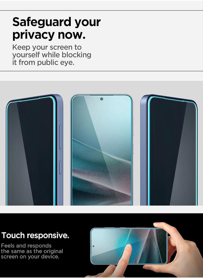 Spigen GLAStR EZ Fit PRIVACY for Samsung Samsung Galaxy S24 Plus / S25 PLUS Privacy Screen Protector [2 PACK] Tempered Glass with Easy Install Tray - 2 Pack  - Image 5