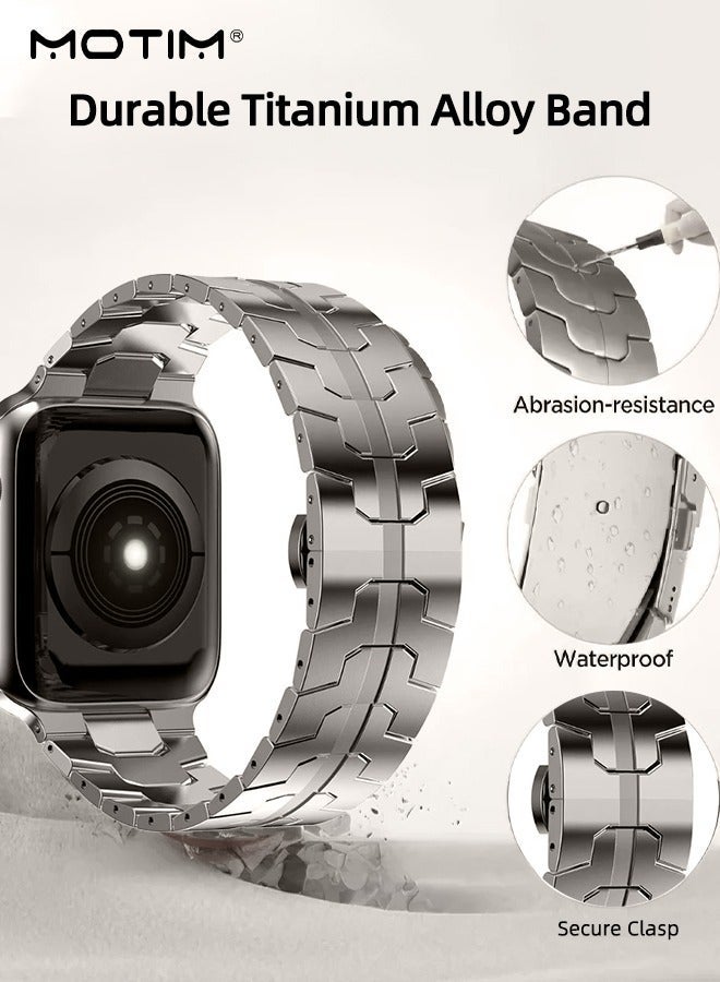 Motim No Gaps Bands for Apple Watch Band 49mm 46mm 45mm 44mm 42mm, Stainless Steel Metal Replacement Band for  Apple Watch Series 10/9/ultra 2/8/ultra/7/SE/SE 2nd/6/5/4/3/2/1 - Image 4