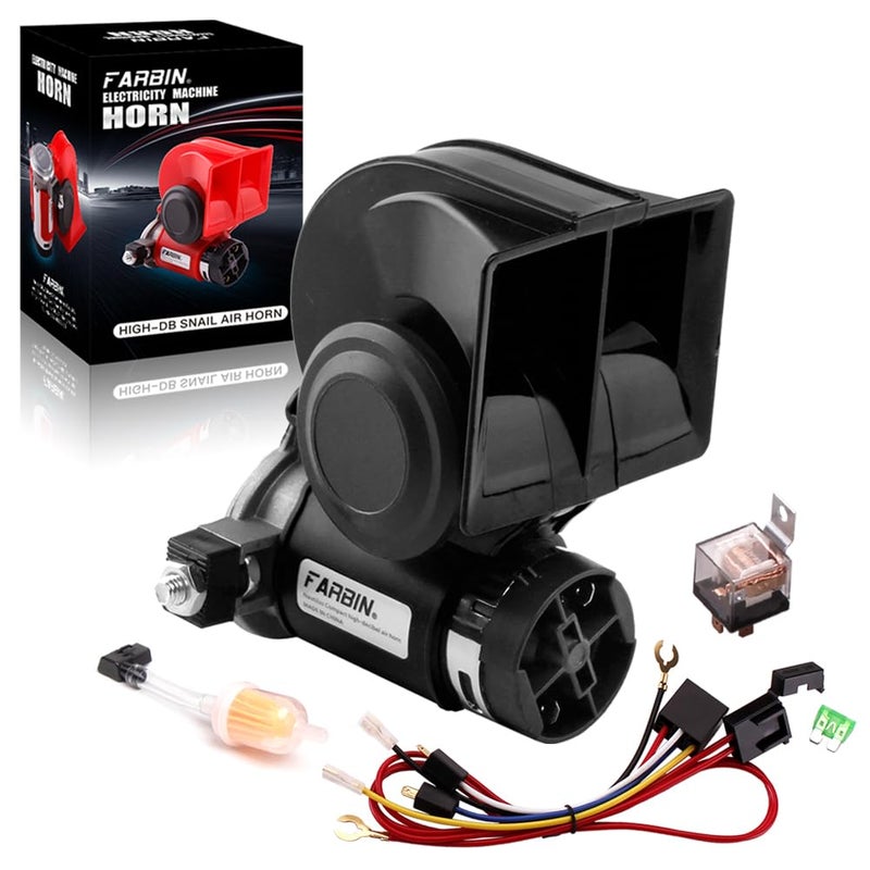 بوق قطار FARBIN للشاحنة 12 فولت 150 ديسيبل بوق سيارة عالي الصوت بوق هوائي حلزوني مع مجموعة ريلاي لأي مركبة