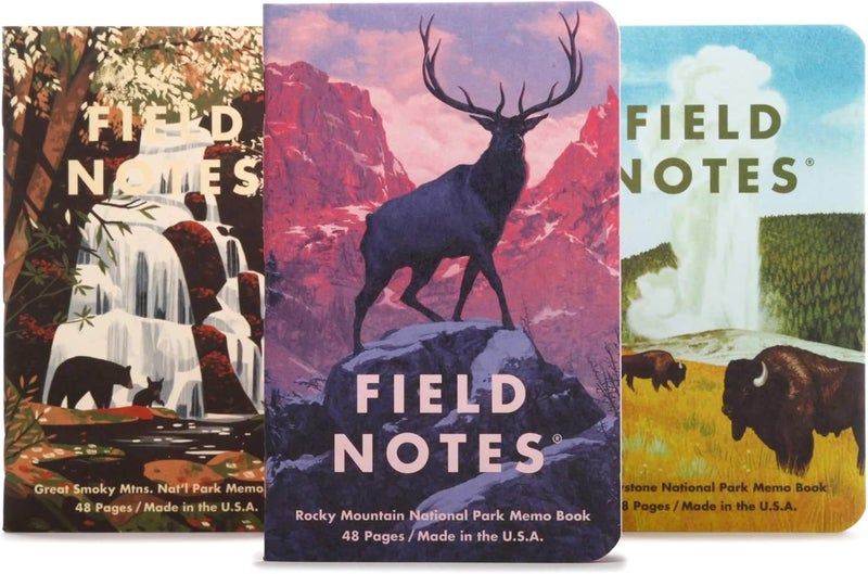 Field Notes : National Parks Series (Series C - Rocky Mountain, Great Smoky Mountains, Yellowstone) - Graph Paper Memo Book 3-Pack - 3.5 x 5.5 Inch - Image 1