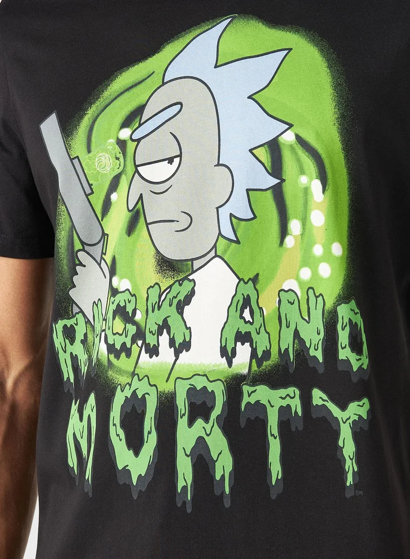SP Characters Rick And Morty Print T-Shirt