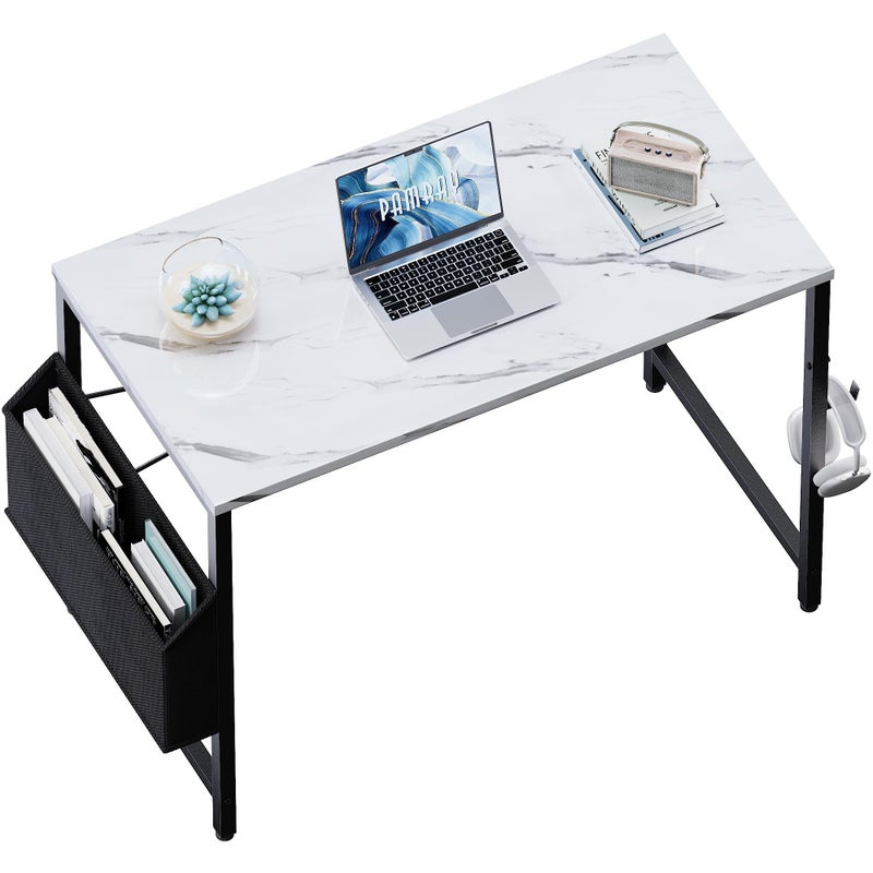 Pamray 32 Inch Computer Desk for Small Spaces with Storage Bag, Home Office Work Desk with Headphone Hook, Small Study Writing Table - Image 1