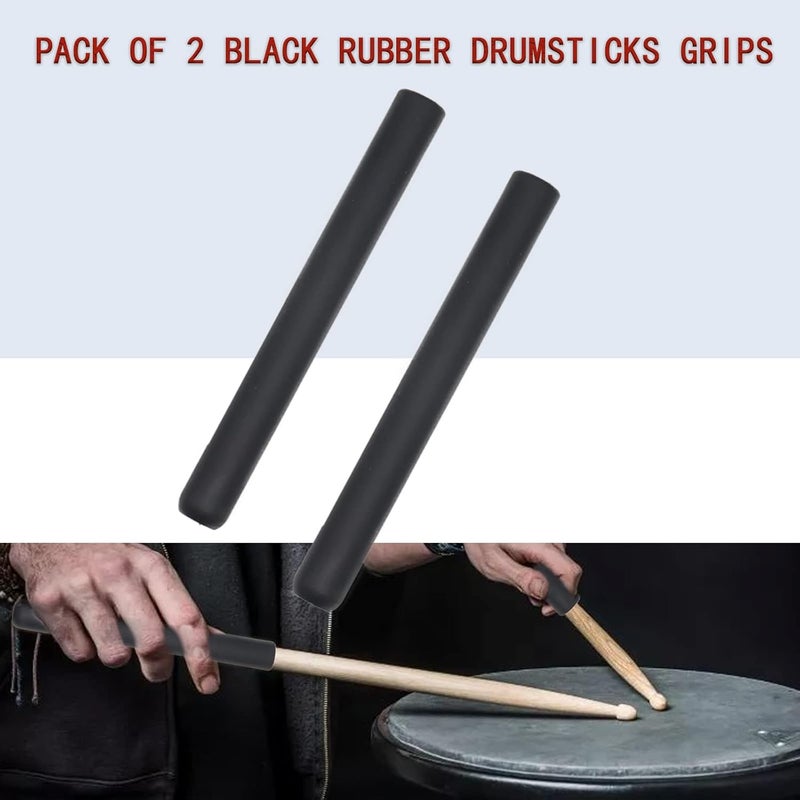 Cheerock Pack of 2 Rubber Drumsticks Grips, Non-Slip Drum Stick Wrap Grips for Drumming Exercise, Comfortable Drum Sticks Handle Grip, Drum Kits Percussion Drumming Accessories - Image 2