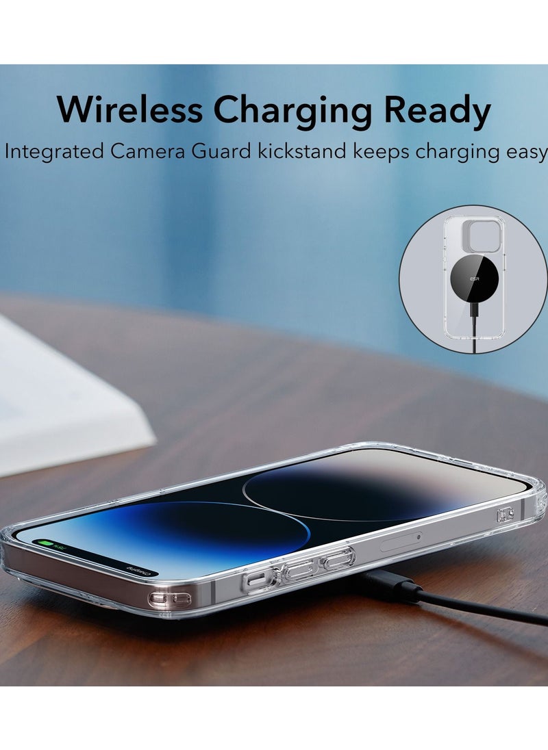 esrgear - ESR Classic Kickstand Case Compatible with iPhone 14 Pro Case, Clear Case with Stand, Military-Grade Protection, Built-in Camera Ring Stand, Scratch-Resistant Acrylic Back, Clear - Image 1