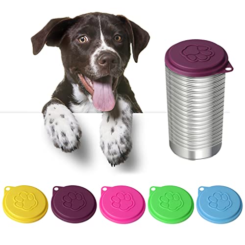 JIAKAI 5 PCS Pet Dog Cat Food Can Cover Pet self-Sealing，Reusable pet Food lids, Environmentally Friendly（Color Random） - Image 3