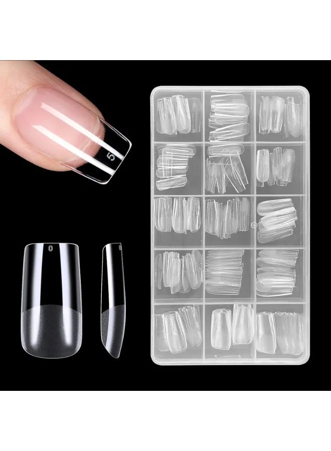 Press on Nails 500 pcs French Transparent Square Press-on Nail Tips Hot Girl False Acrylic Press on Nails - Image 3