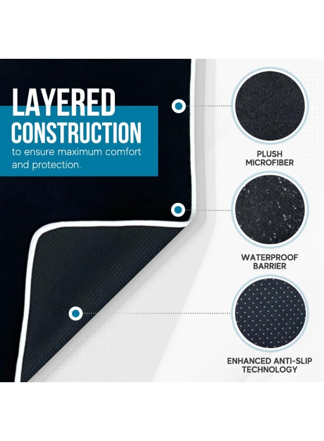 Premium Microfiber Towel Car Seat Cover - Waterproof  Sweatproof - Universal Fit, Machine Washable, Non-Slip - Seat Protector for Car, Truck, SUV, Van (Black, 1 Pack) - Image 5