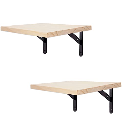 LhyBtm 2Pack Cat Wall Shelves 98 x 78 Inch25 x 20 cm Wood Cat Step Cat Shelf Cat Wall Furniture for Jumping Playing Lounging - Image 1
