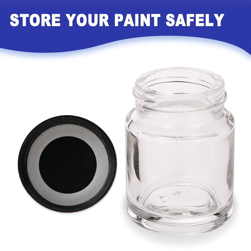 SAGUD 10pcs Airbrush Bottles 3/4oz 22cc with Plastic Lids Kit and Extra 5pcs Lids 5pcs O-Ring, Air brush Paint Storage Jars Store Pigments Color Inks - Image 4