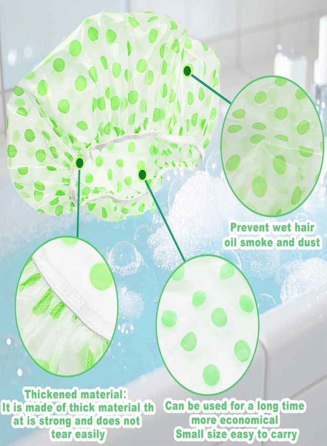 FZWONVUC 18 Pack Shower Caps for Women,Waterproof Reusable & Disposable Adjustable Bath Caps For Spa Long Hair Travel Saunas (Green) - Image 3